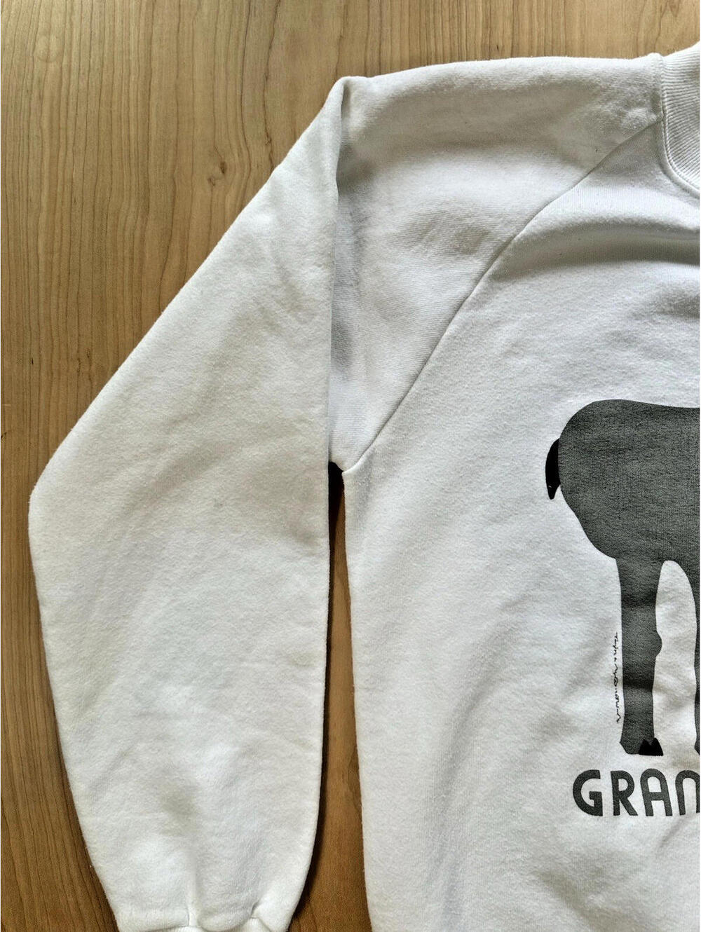 1980's vintage GRAND TETONS national park SWEATSHIRT white MEDIUM moose usa - Picture 5 of 9